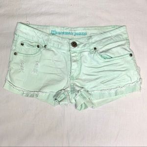 Mint Green Short Shorts